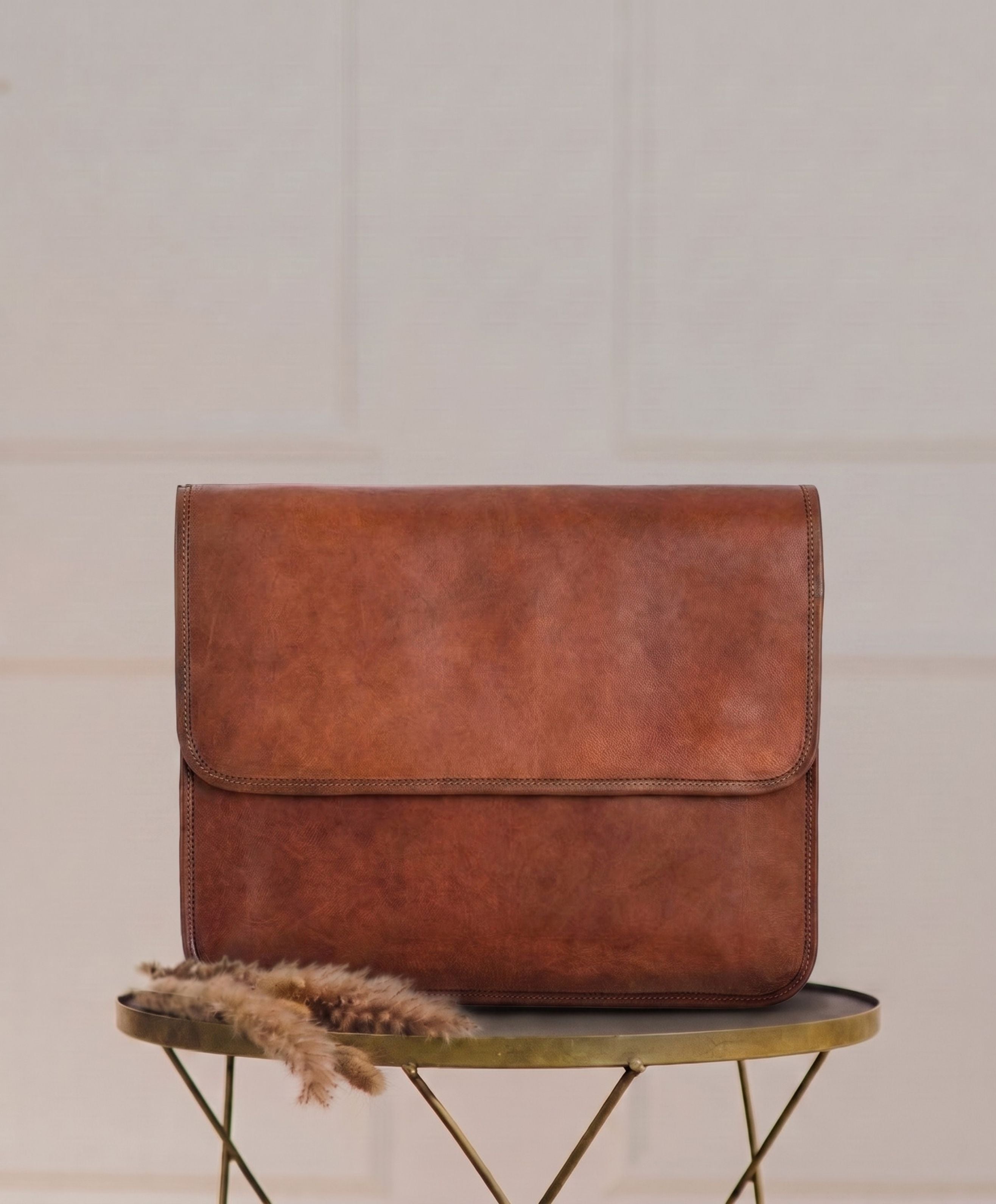 The Vintage Flap Messenger — Brown Leather
