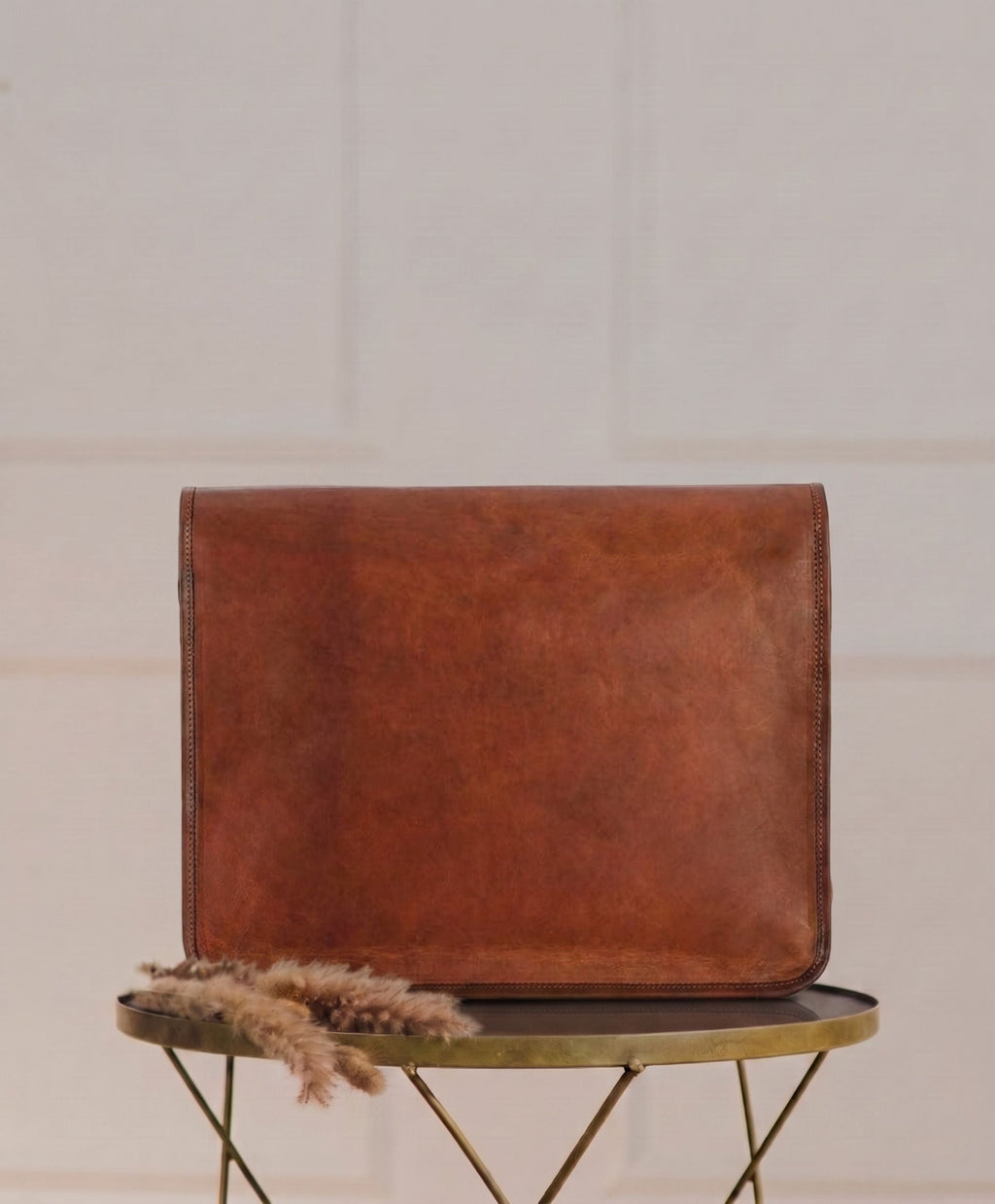 The Vintage Flap Messenger — Brown Leather