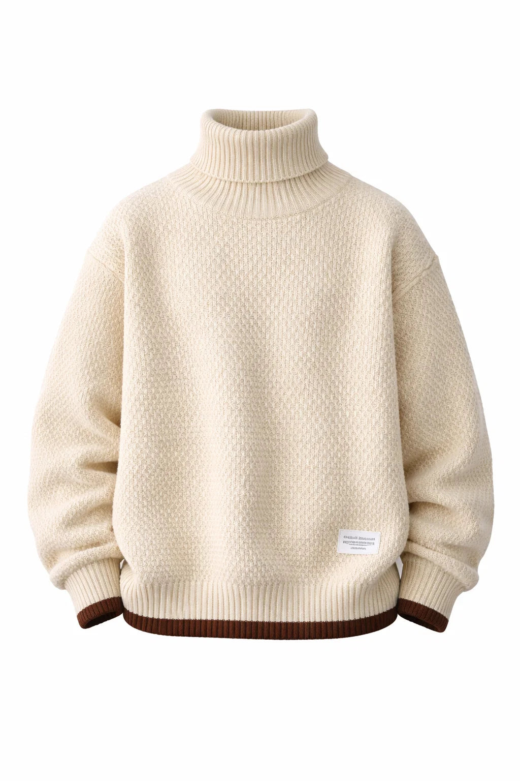Men's Textured Knit Turtleneck Sweater
